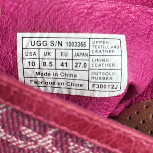 Ugg fuchsia leather sandals - size 10 - Picture 6 of 8